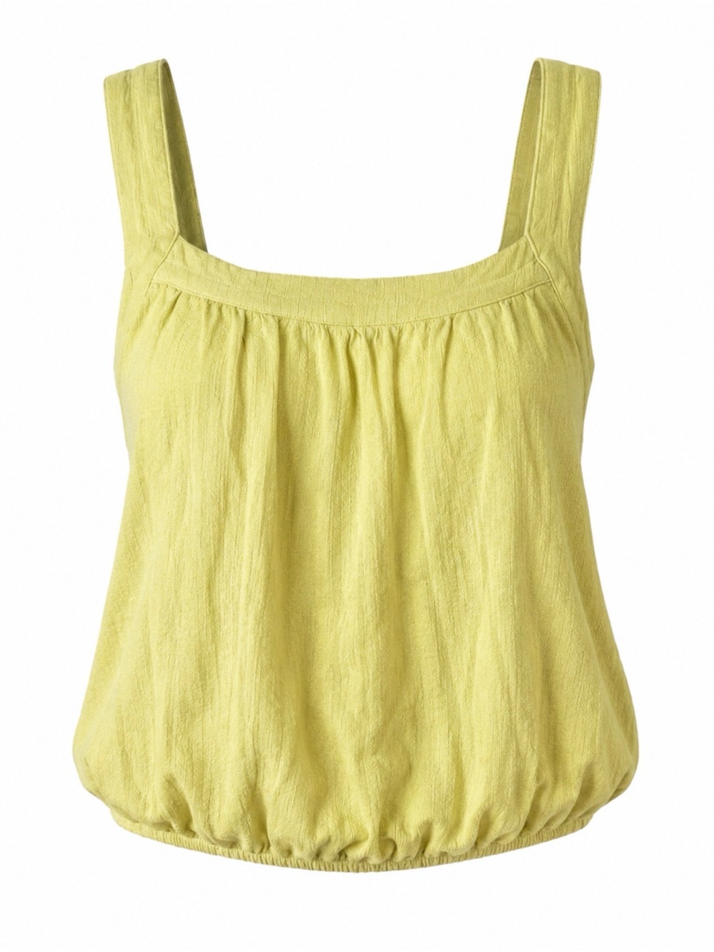 Free People Smocked Bubble Hem Tank Top Light Olive Green Size Medium